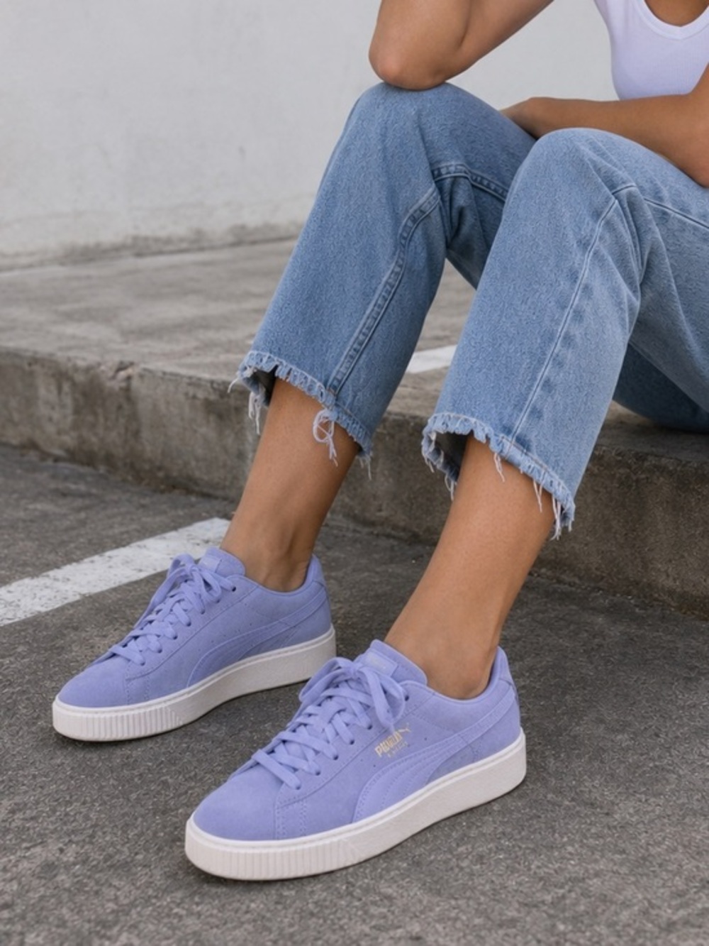 NEW PUMA SUEDE PLATFORM MONO SATIN SHOES SZ 7.5